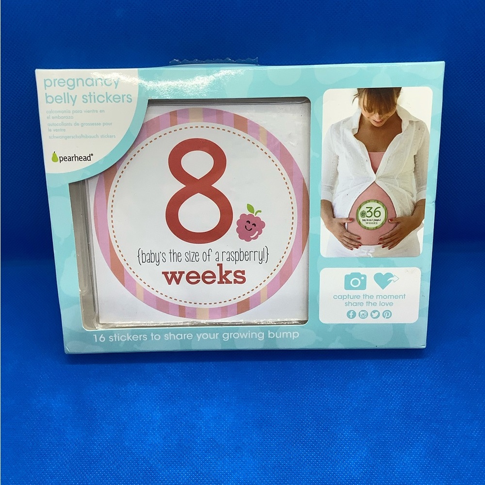 Pearhead Pregnancy Belly Sticker Box Set 16 Milestone and Gender Reveal Stickers